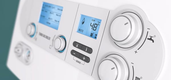 Nahaufnahme einer Gasheizung