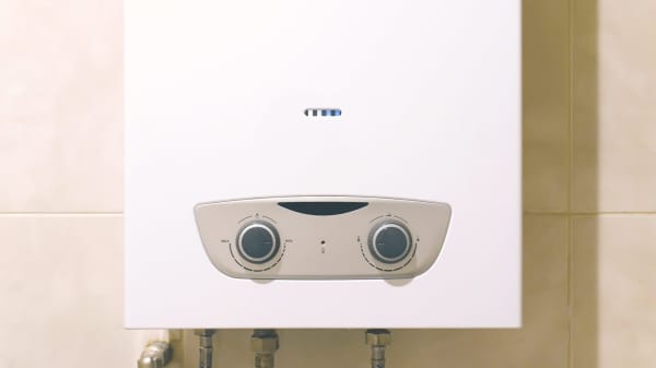 Gasbrennwertheizung in Nahaufnahme