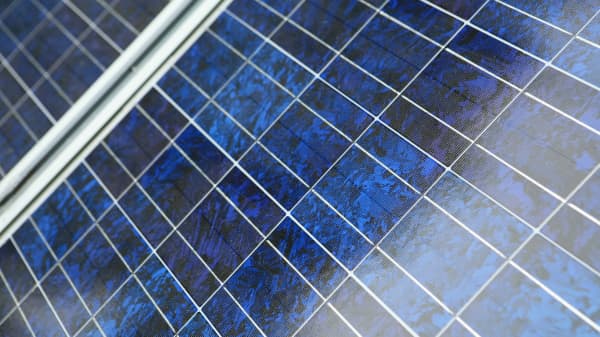 Nahaufnahme eines Solarmoduls