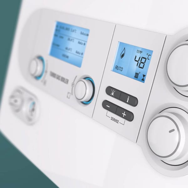 Nahaufnahme einer Gasheizung