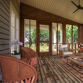 Wintergarten aus Holz mit geschlossenem Dach