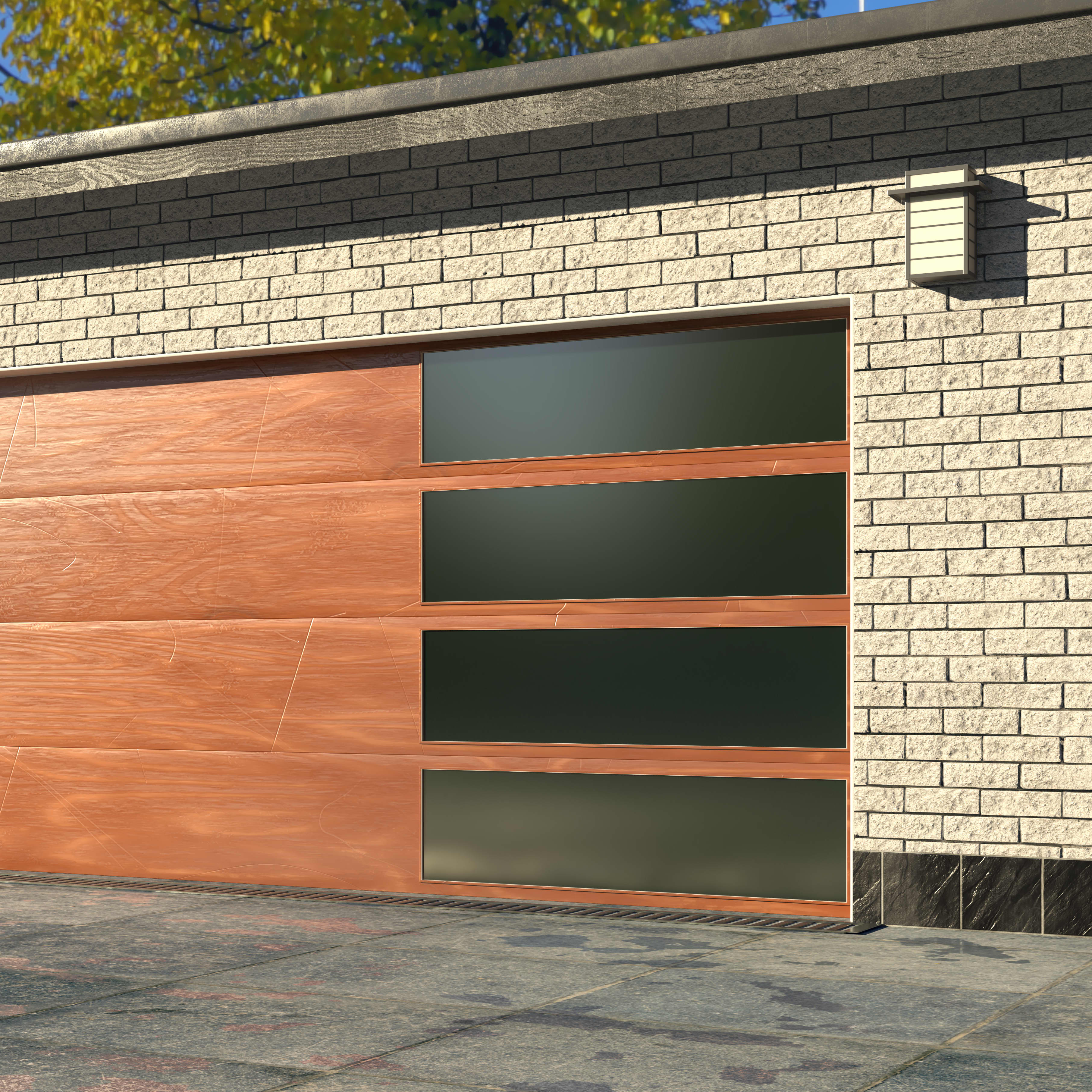 Breite Massivgarage mit Garagentor in Standradmaßen