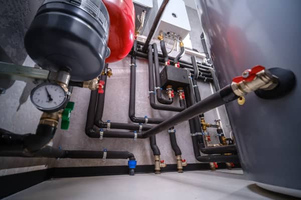 Innenansicht eines modernen Heizungskellers