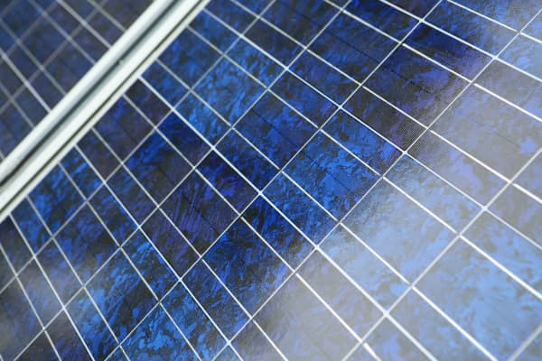Nahaufnahme eines Solarmoduls