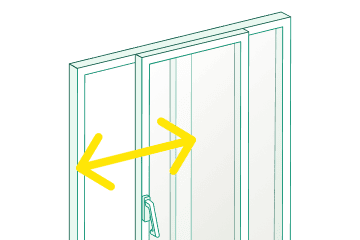 Grafik Öffnungsmechanismus Hebeschiebetüren