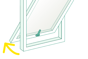 Grafik Schwingfenster Öffnungsmechanismus