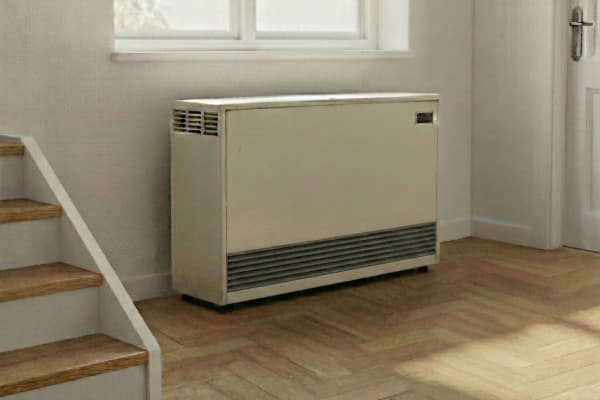 Nachtspeicherofen in einem Altbau.