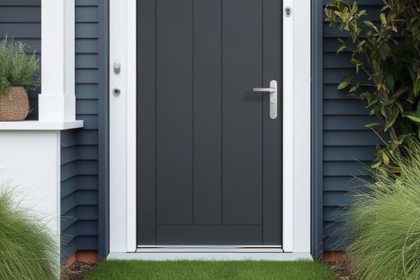 Nebeneingangstür aus Aluminium in Anthrazit