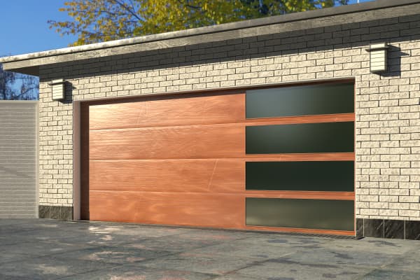 Breite Massivgarage mit Garagentor in Standradmaßen