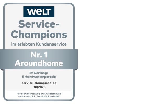 Siegel „Service-Champions 2025“ Aroundhome