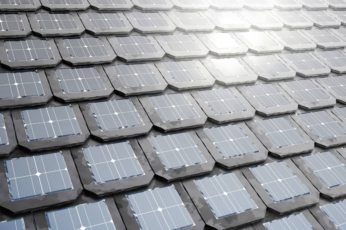 Dach mit Solardachziegel