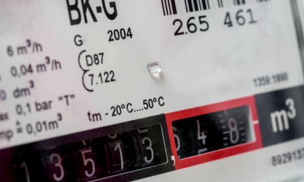 Nahaufnahme eines Gaszählers
