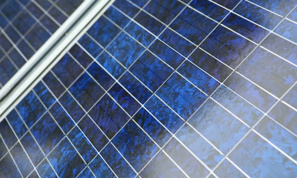 Nahaufnahme eines Solarmoduls