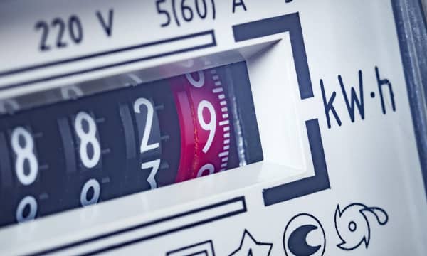 Nahaufnahme eines Stromzählers