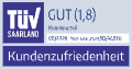 TÜV-Zertifikat zur Kundenzufriedenheit mit Note 1,8