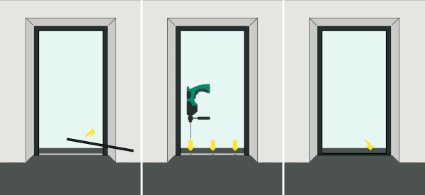 Türschwelle verschrauben und abdichten