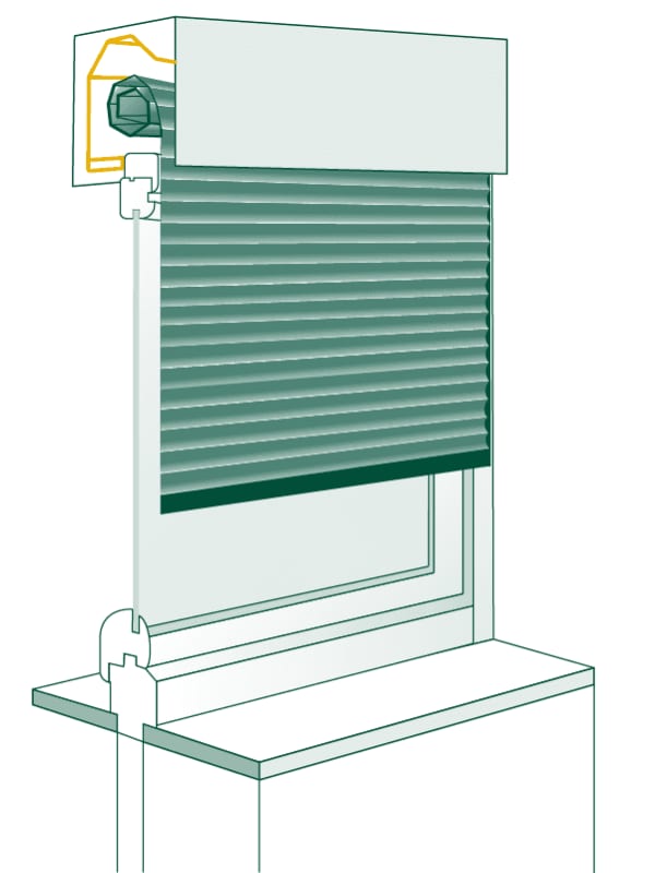 Fenster mit Aufsatzrollladen