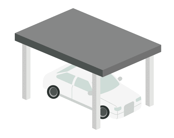 Carport Einzelcarport Flachdach