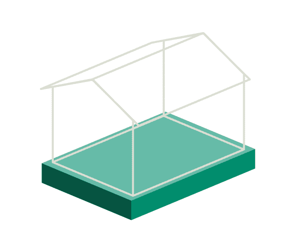 Garagenfundament - Gegossene Bodenplatte aus Beton für eine Garage