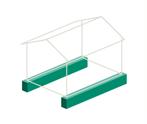 Grafik Streifenfundament für die Garage