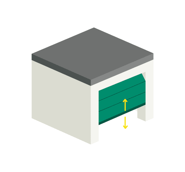 Fertiggarage mit Flachdach und Sektionaltor.