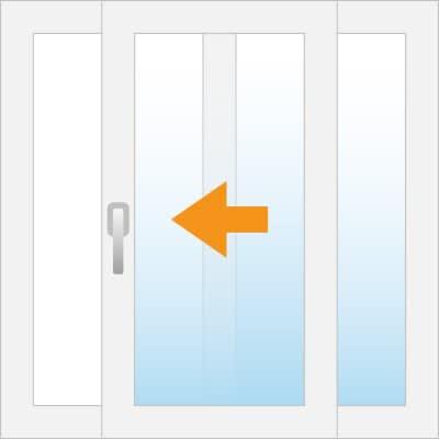Schiebefenster mit horizontaler Öffnung – Illustration und Funktionsweise