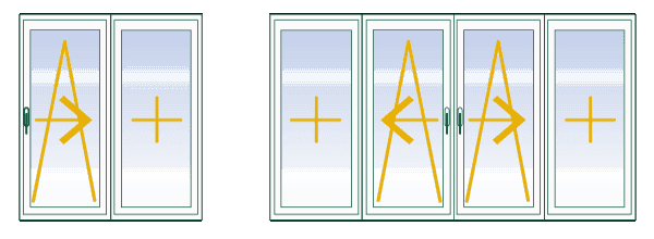 Grafik zur Öffnung von Parallel-Schiebe-Kipp-Balkontüren