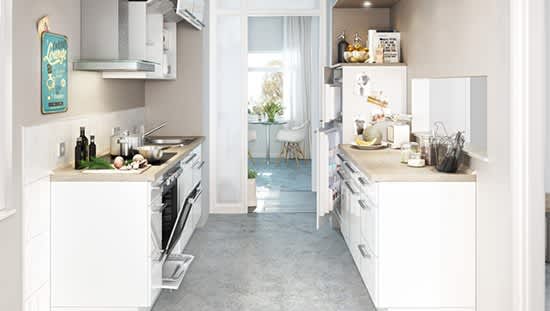 Kiveda Küche K2 weiß Hochglanz