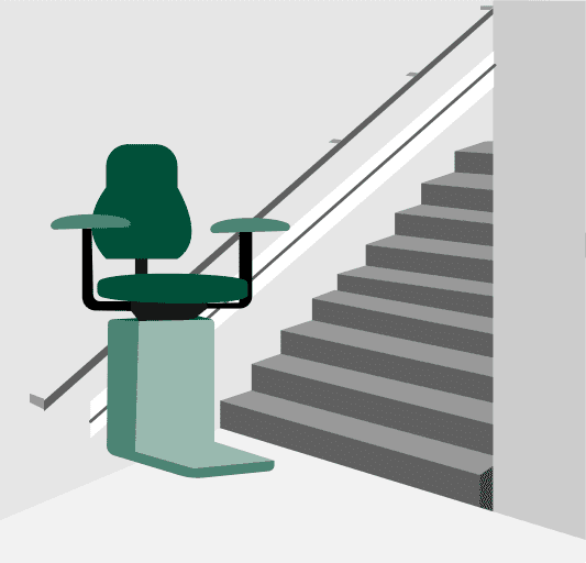 Grafik eines Sitzlifts als Treppenlift