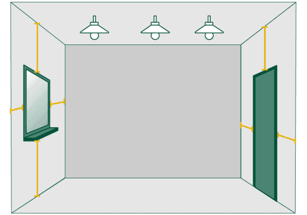 Türen und Fenster einzeichnen beim Ausmessen der Küche