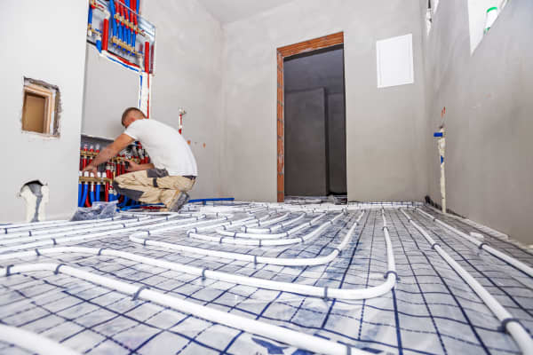 Baumaßnahmen am Haus Fußbodenheizung