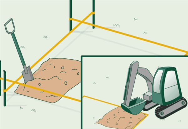 Grafik Wintergarten Fundament Ausheben
