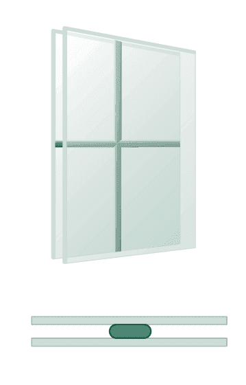 Sprossenfenster mit Helima Sprosse – Darstellung und Querschnitt