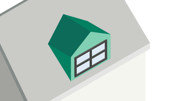 Die Grafik zeigt eine Giebelgaube