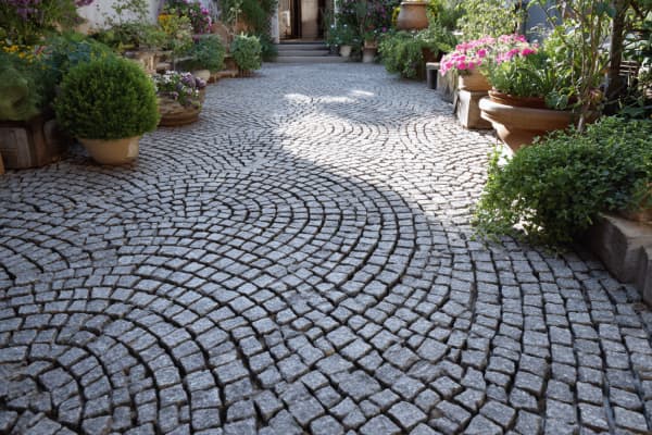 Pflastersteine  Einfahrt Segmenbogenverband