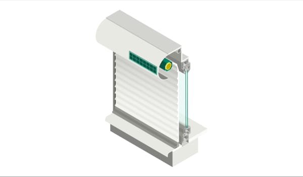 Grafik eines Rollladen mit Solar