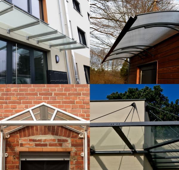 Vergleich unterschiedlicher Konstruktionsarten und Formen eines Vordachs