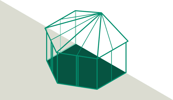 Grafik Pavillon- bzw. Zeltddach Wintergarten