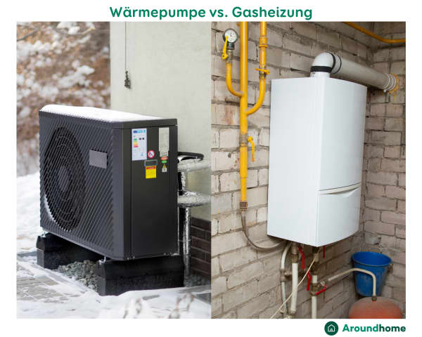 Wärmepumpe oder Gasheizung im Vergleich nebeneinander