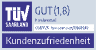 TÜV-Zertifikat zur Kundenzufriedenheit mit Note 1,8