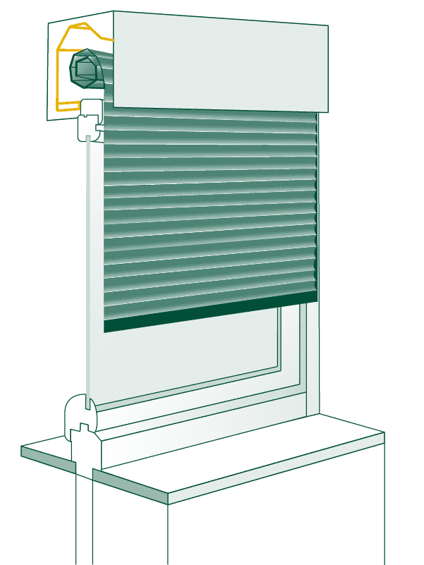 Fenster mit Aufsatzrollladen