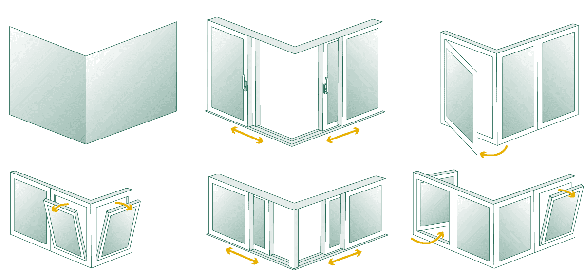 Fenster Eckfenster Öffnung