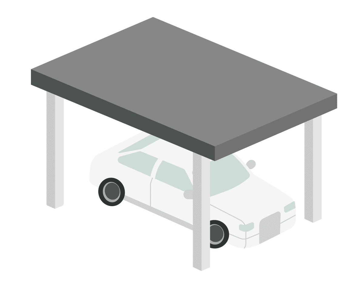 Carport Einzelcarport Flachdach