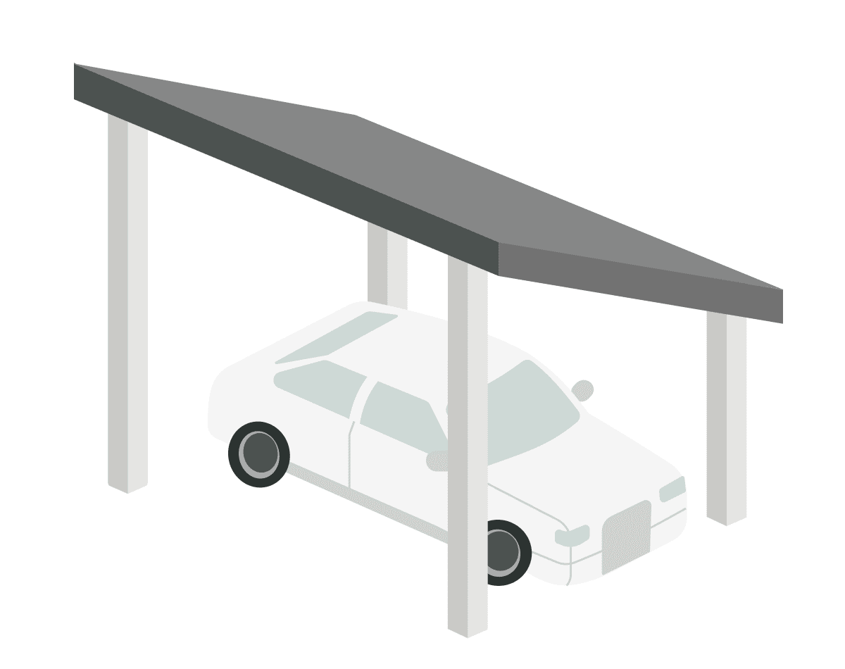 Carport Einzelcarport Pultdach