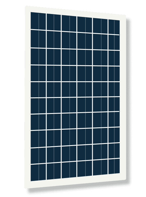 Grafische Darstellung eines blauen polykristallinen Solarmoduls