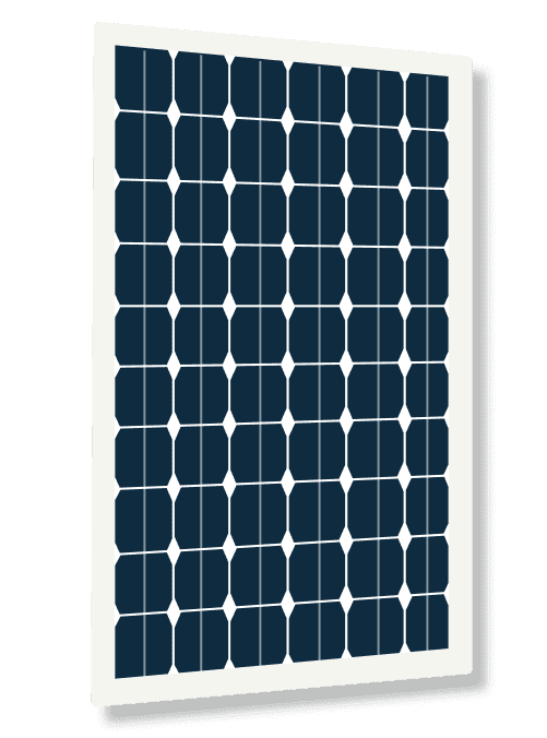 Grafische Darstellung eines blauen monokristallinen Solarmoduls