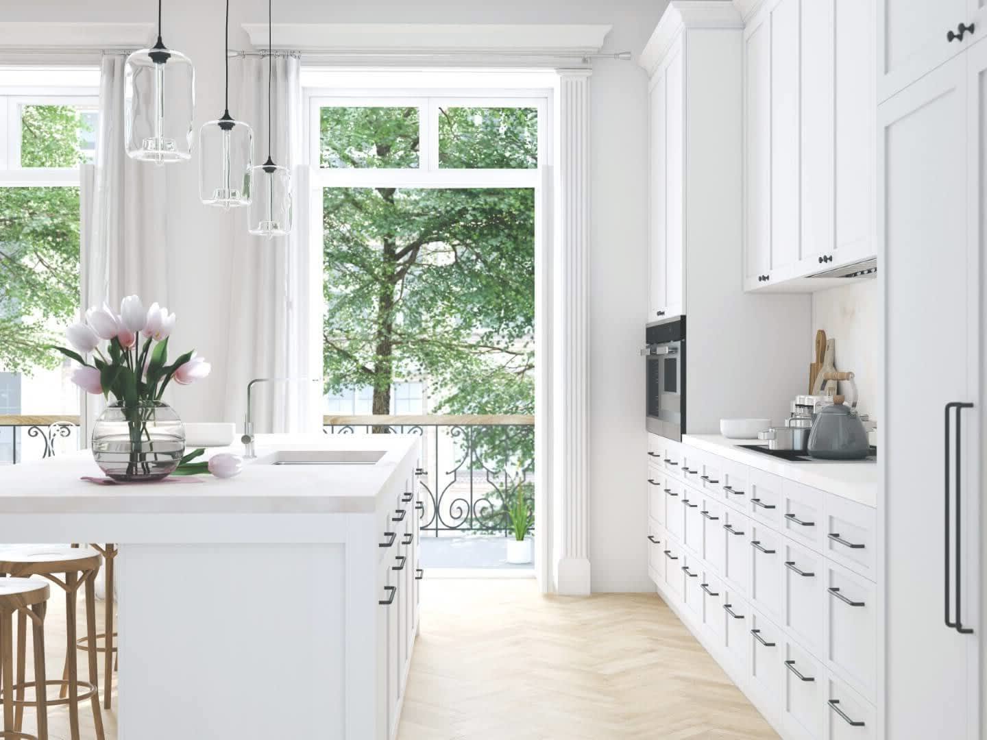 Küche mit Fensterfront