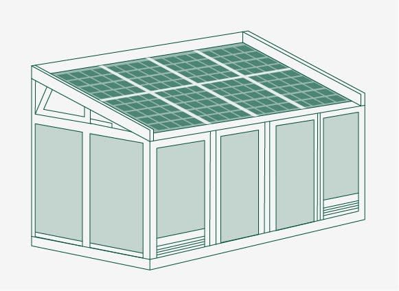 Grafik Wintergarten mit integriertem Solardach