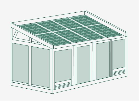 Wintergarten Solarzellenverglasung