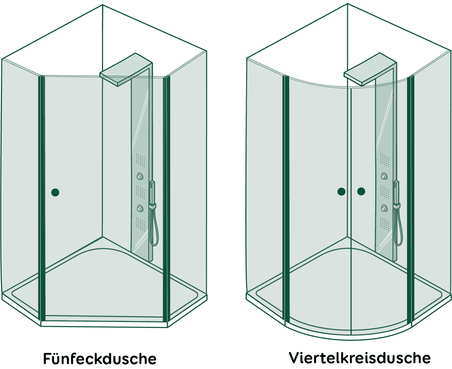 Dusche Badezimmer Viertelkreis Fünfeckdusche